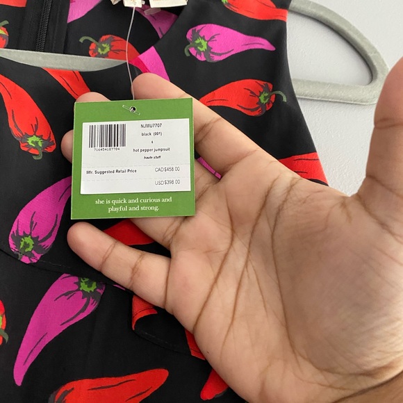 Kate Spade Hot Pepper Silk Jumpsuit Size 4 - Picture 7 of 9